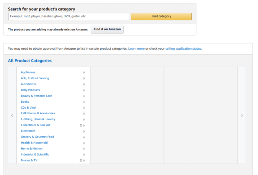Choose product category