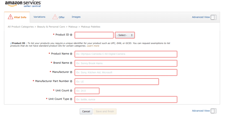 Create product listing