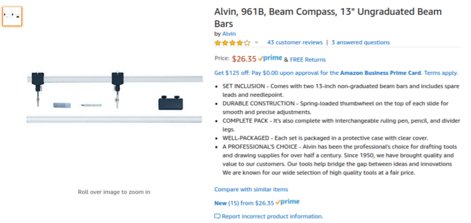 Alvin Beam Compass
