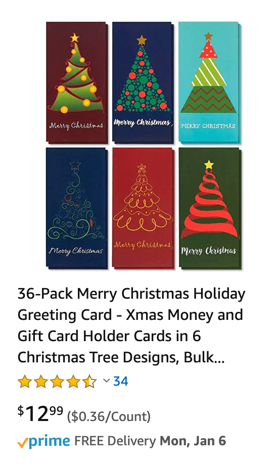 Christmas cards pack