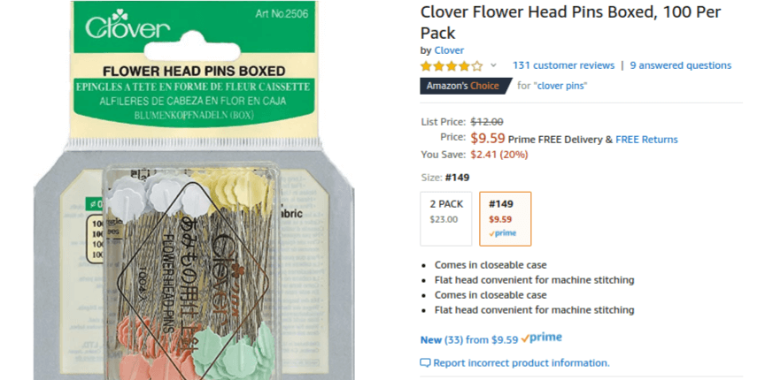 Clover Flower Head Pins