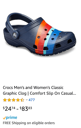 High return items like shoes
