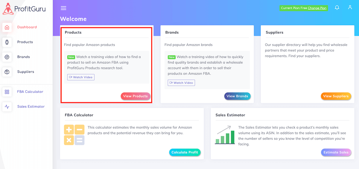 Profitguru dashboard