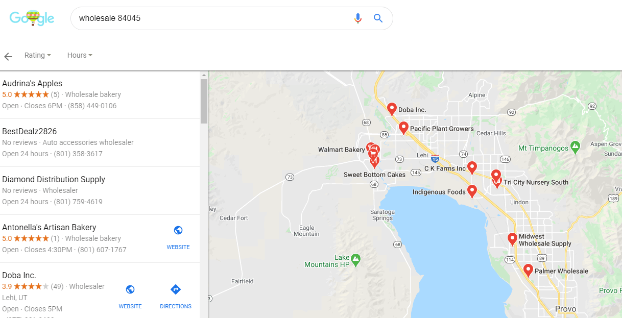 Find suppliers on google