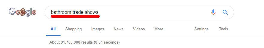 Search on Google for tradeshows