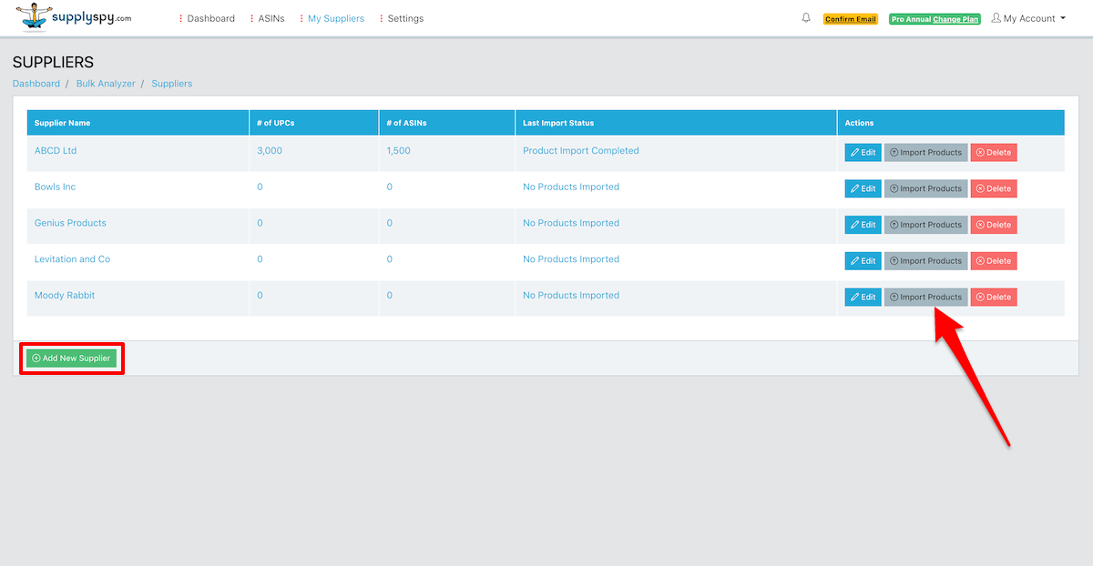 SupplySpy import products file